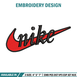 Nike red logo embroidery design, Nike embroidery, Nike design, Embroidery file,Embroidery shirt, Digital download