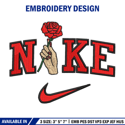 Nike red rose embroidery design, Nike embroidery, Embroidery file, Embroidery shirt, Emb design, Digital download