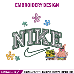 Nike spongebob embroidery design, Spongebob embroidery, Nike design, Embroidery shirt, Embroidery file,Digital download