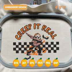 Creep It Real Embroidery Design, Horror Movie Embroidery Design, Halloween Embroidery Design, Retro Halloween Design, Horror Movie Character, Instant Downoad