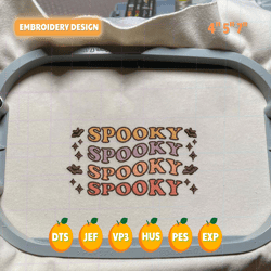 Retro Spooky Vibes Halloween, Spooky Vibes Embroidery Design, Halloween Embroidery File, Spooky Season Embroidery Machine File