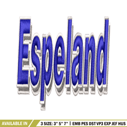 Espeland Logo embroidery design, Espeland Logo embroidery, logo design, embroidery file, logo shirt, Digital download.