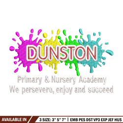 Dunston Primary logo embroidery design, logo embroidery, logo design, Embroidery shirt, logo shirt, Instant download