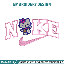 Nike x kitty embroidery design, Hello kitty embroidery, Nike design, Embroidery shirt, Embroidery file, Digital download