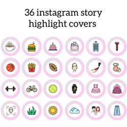 36 Cute Instagram Highlight Icons. Pink Instagram Highlights Images. Lifestyle Instagram Highlights Covers