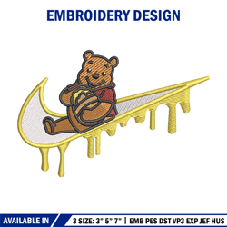 Nike x pooh embroidery design, Pooh embroidery, Nike design, Embroidery shirt, Embroidery file,Digital download