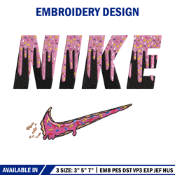 Donut embroidery, Nike design, logo shirt, Embroidery shirt, Digital download.