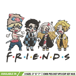 Friends tanjiro embroidery design, Tanjiro embroidery, Embroidery shirt, Embroidery file, Anime design, Digital download