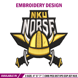Northern Kentucky Norse embroidery, Northern Kentucky Norse embroidery, logo Sport, Sport embroidery, NCAA embroidery.