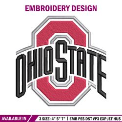 ohio state buckeyes embroidery design, ohio state buckeyes embroidery, logo sport, sport embroidery, ncaa embroidery.