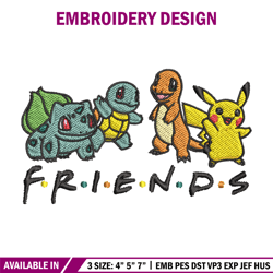 Pikachu friends embroidery design, Pokemon embroidery, Anime design, Embroidery file, Digital download, Embroidery shirt