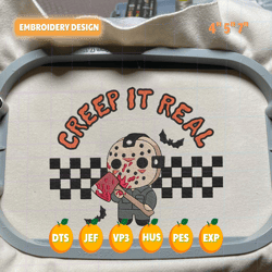 Horror Movie Killer Embroidery Design, Creep It Real Embroidery Design, Fall Halloween Embroidery Machine File, Embroidery