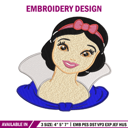 Snow White embroidery design, Disney embroidery, Disney design, embroidery file, logo shirt, Digital download.
