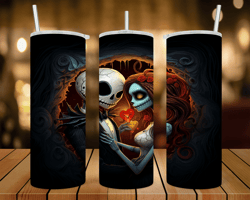 Jack & Sally/ A Nightmare Before Christmas- 20 oz Skinny Tumbler Wrap - Sublimation Design - PNG file