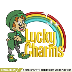 Lucky charms embroidery design, Lucky embroidery, Embroidery file, Embroidery shirt, Emb design,Digital download