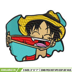 Luffy Laugh embroidery design, One Piece embroidery, embroidery file, anime design, anime shirt, Digital download
