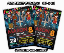 STRANGER THINGS Invitations Birthday Party, Personalized Invitation