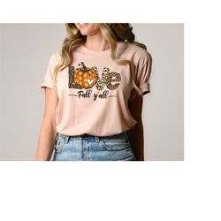 Love Fall Y'all Pumpkin Shirt, Fall Pumpkin Shirt, Fall Y'all  Shirt, Pumpkin Leopard Shirt, Fall Tee, Pumpkin Shirt ,Fa