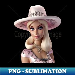 cowgirl barbi - sparkling png sublimation digital download - add glamor to your designs