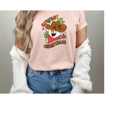 Snowman Cowboy Christmas Shirt, Christmas Shirt, Retro Christmas shirt, Funny Christmas Shirt, Holiday Shirt, Snowman Co