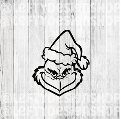 Grinch Outline | Christmas | SVG | PNG | Instant Download