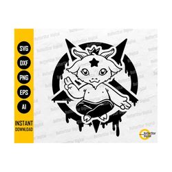 Cute Baphomet SVG | Pentagram SVG | Satan Satanic Deity God Evil Pagan Idol | Cutting Files Cuttable Clip Art Vector Dig