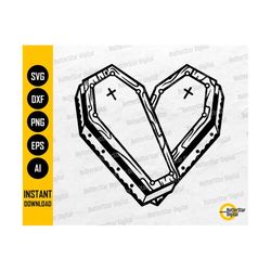 Coffins Heart SVG | Caskets SVG | Gothic Love SVG | Cricut Cutting Files Silhouette Printable Clipart Vector Digital Dow