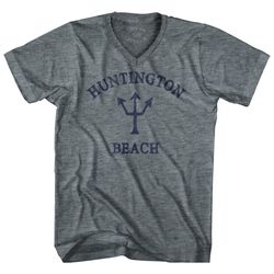 California Huntington Beach Trident Adult Tri-Blend V-Neck T-Shirt