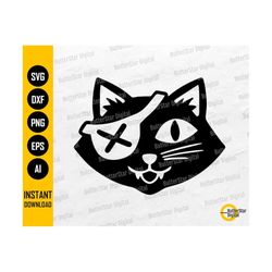Pirate Cat SVG | Eye Patch SVG | Cute Animal Shirt Decals Vinyl | Cricut Cut File Silhouette Cuttable Clip Art Vector Di
