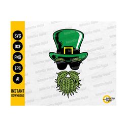 St. Patrick Cannabis Beard SVG | Stoner Saint Paddy's SVG | Cricut Cut Files Printable Clip Art Vector Digital Dxf Png E