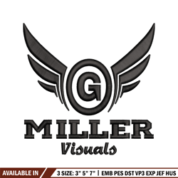 Miller logo embroidery design, Miller logo embroidery, anime design, embroidery file, logo shirt, Digital download.