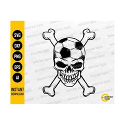 Soccer Crossbones SVG | Sports Crossed Bones SVG | Football T-Shirt Decal Vinyl Gift | Cricut Cut File Clipart Vector Di