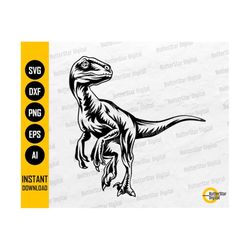Raptor Dinosaur SVG | Velociraptor SVG | Dino SVG | Prehistoric Animal Svg | Cricut Cutfile Silhouette Clipart Vector Di