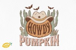 Western Halloween Howdy Pumpkin PNG