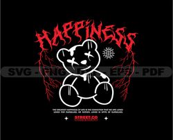 Teddy Happiness Stretwear, Teddy Bear Tshirt Design, Streetwear Teddy Bear PNG, Urban, DTG, DTF 30