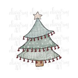 Christmas Sublimation Design | Hand Drawn | Christmas PNG Digital Download | Digital Art | Tree | Boho | Modern | Farmho