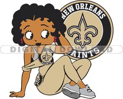 New Orleans Saints Betty Boop Svg, NFL Svg, Girl Sport Svg, Football Svg Download Digital File 07