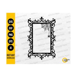 Spooky Frame SVG | Creepy Mirror SVG | Horror Gothic Wall Decor Sticker | Cricut Cut Files Silhouette Clipart Vector Dig