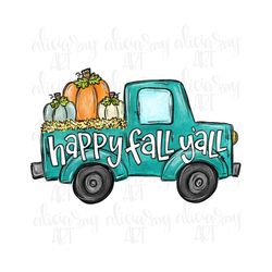 Fall PNG Design | Hand Drawn | Cute Pumpkin Truck Digital Download | Digital Art | Happy Fall Y'all Truck
