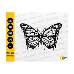 Dripping Butterfly SVG | Butterflies SVG | Animal T-Shirt Decor Decal Wall Art | Cricut Cutting File Cuttable Clipart Di