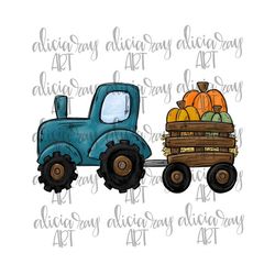 Fall Pumpkin Tractor PNG Digital Download | Hand Drawn Sublimation Printable Art | Whimsical | Pumpkin Patch
