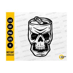 Skull Canned Drink SVG | Beer Can SVG | Soda Pop SVG | Alcohol Bar Pub Keg Mug Glass Bottle | Cut File Clipart Vector Di