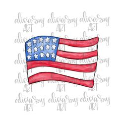 Patriotic PNG Sublimation Design | July Fourth | USA | Digital Download | Printable Digital Art | Watercolor American Fl