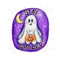 Halloween Ghost PNG Digital Download | Hand Drawn Sublimation File | Printable Art | Fall | Whimsical | Jack O Lantern |