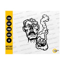 Zombie Smoking Blunt SVG | Smoke Marijuana Joint SVG | Weed SVG | 420 Pot Spliff Ganja Hemp | Cut File Clipart Vector Di