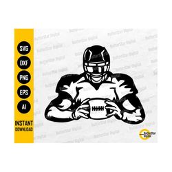 Football Player Holding Ball SVG | Football SVG | Sports Tackle Touchdown Play Kickoff | Cutting File Clip Art Vector Di