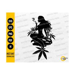 Cannabis Mermaid SVG | Smoking Marijuana Joint | Smoke Blunt | Cricut Cutting File Silhouette Clipart Vector Digital Dow