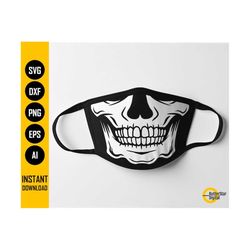 Big Jaw Skull Face Mask SVG | Skeleton Facemask | Bones Mouth Cover | Cricut Cutting File | Clipart Vector Digital Downl