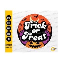 Trick Or Treat PNG | Spooky PNG | Halloween T-Shirt Tee Vinyl | Cricut Silhouette Cut Files Printable Clip Art Vector Di