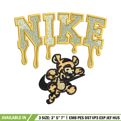 Nike x tigger embroidery design, Pooh embroidery, Nike design, Embroidery shirt, Embroidery file, Digital download